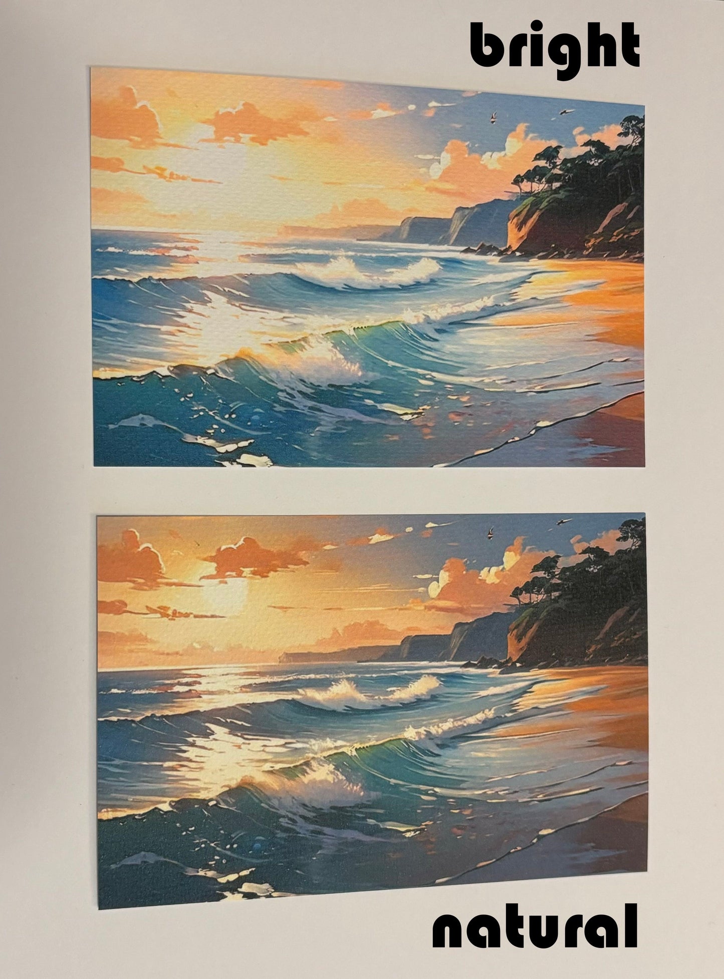 waves - bright light - 4”x6” canvas style artwork print *frame not included*