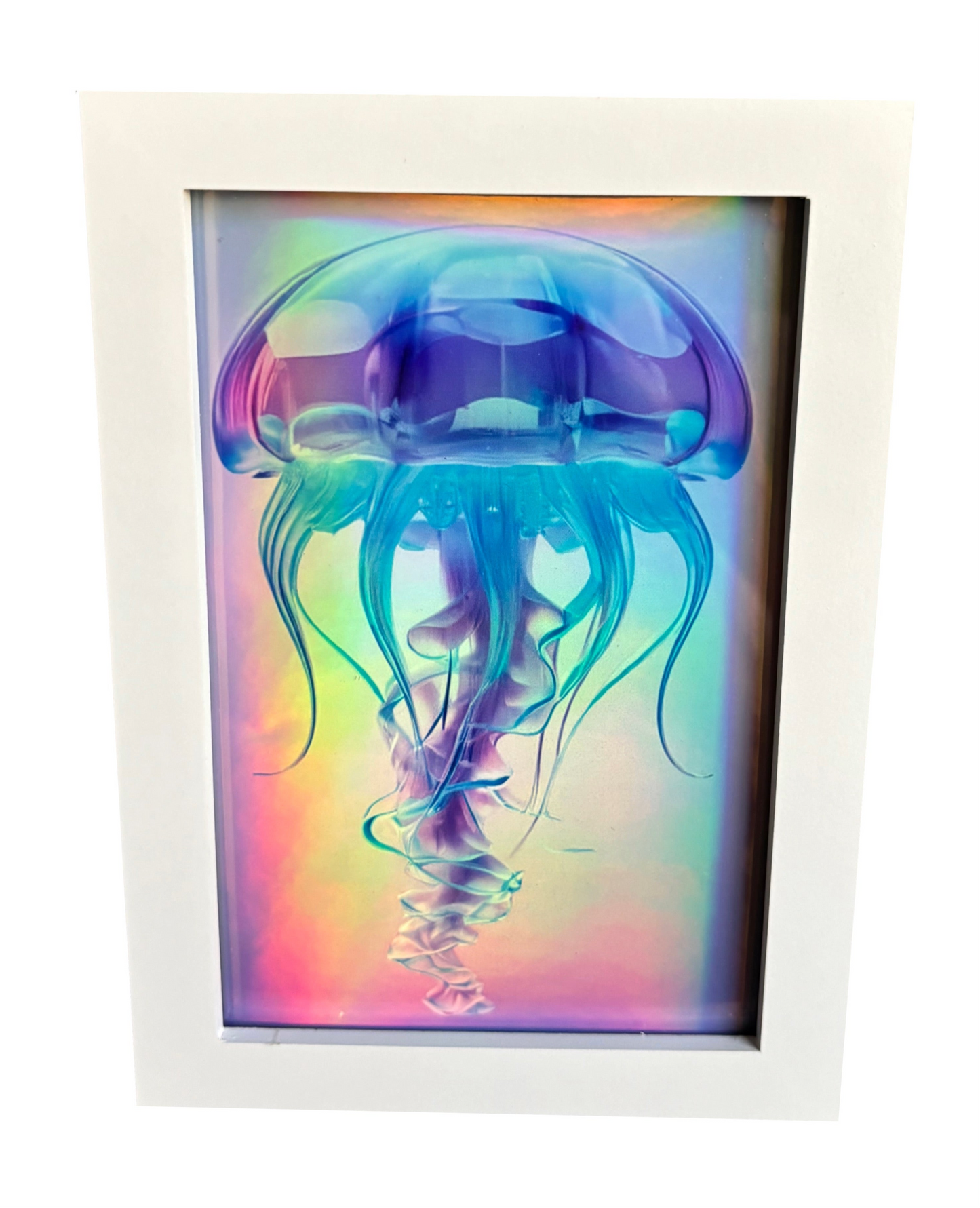 The Lone Jelly - 4"x6" Artwork on Holographic Sticker Vinyl *Frame not included*