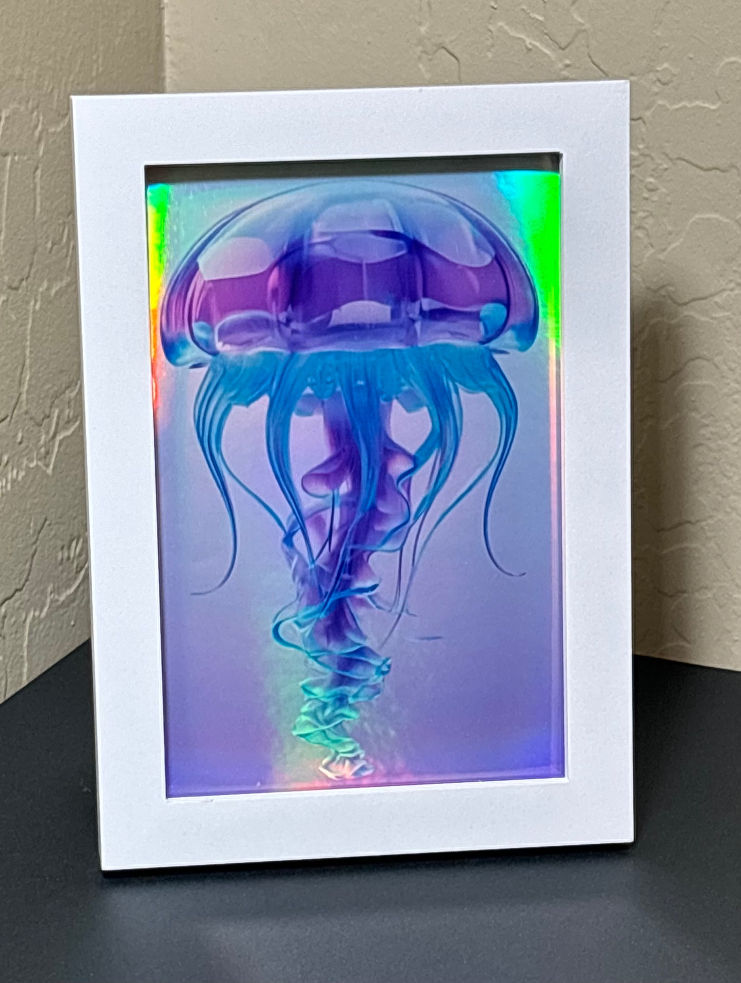 The Lone Jelly - 4"x6" Artwork on Holographic Sticker Vinyl *Frame not included*